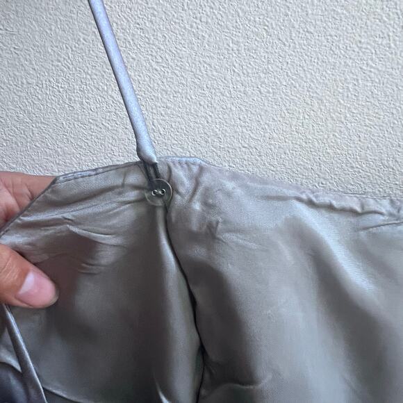 New WTOO By Watters Gray Satin A-Line Prom Flared Midi Bridesmaid Formal Dress 8 - Picture 7 of 7